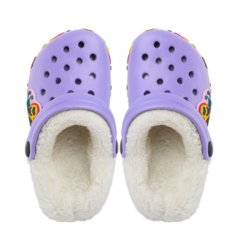 Image of Toddler Lined Clog Slippers Winter Garden Sandals Kids House Shoes Warm Slip On Sneakers Cartoon Slides for Boys and Girls Children Indoor Outdoor