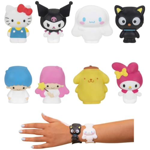 Hello Kitty and Friends FigBands Multipack- 8 FigBands - Series 1-2-in-1 Figure and Band - Officially Licensed Sanrio Product from Jazwares - Ages 4+