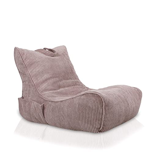Ecopuf Flavio - Sofá Chaise Longue de Terciopelo cálido con Bolsillo y asa, Acolchado (Hielo SZ4)