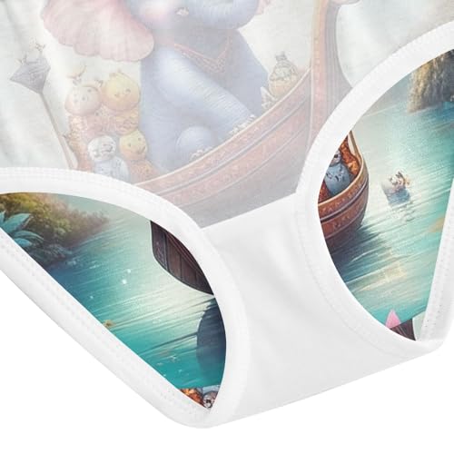 Cotton Girls Underwear Toddler Whimsical Cute Blue Elephant Cute Panties Girl Funny Kids Briefs Undies 2t 5