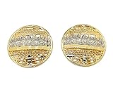 Men's Gold Last Supper Earrings 10K Yellow Gold Large Round Earrings