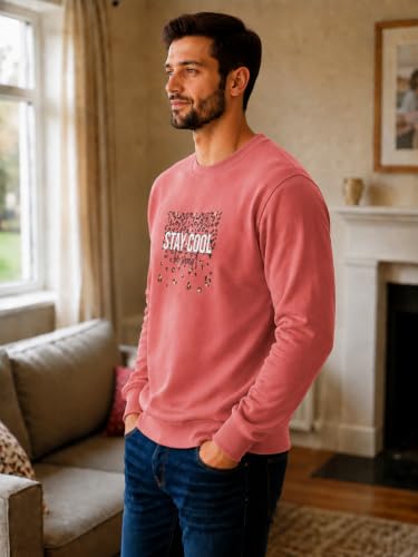 Image of Mack Jonney Men's Printed Fleece Sweatshirt|Full Sleeve Round Neck Winter Sweatshirt for Casual Wear|Travel|Gym & Everyday Style-mj-403