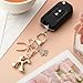 Sylixonae Bubble Initial Keychain with Bow & Butterfly - Gold Letter Bag Charms for Women, Cute Purse Handbag Accessories (K)