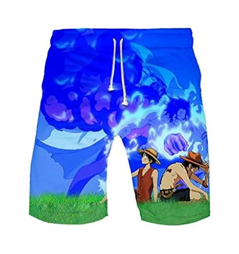 WANHONGYUE Anime One Piece Monkey D Luffy Shorts de Playa Hombre 3D Imprimir Pantalones Corto Beach Board Shorts 1108/7 L | Ya disponible en tu tienda friki favorita! En mundofriki.es!