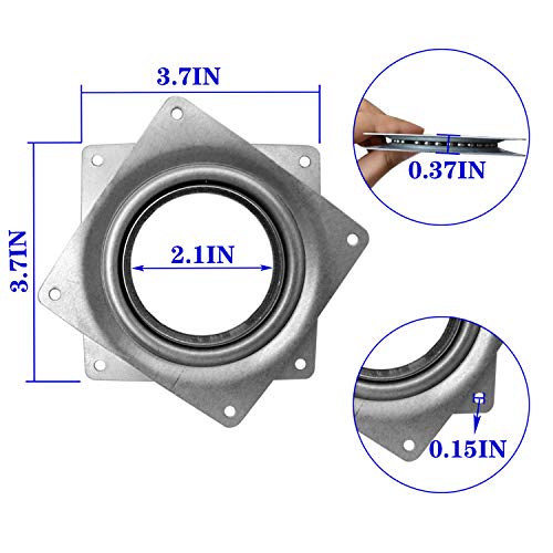 8Pack Lazy Susan Hardware, 4Inch Square Rotating Bearing Plate, 300Lbs Capacity Lazy Susan Turntable Bearing For For Serving Trays, Kitchen Storage Racks, Craft Table, Zinc Plated Steel Swivel Plate #TOP1