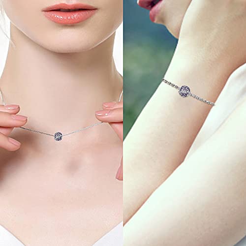 925 Sterling Silver Birthstone Charms fits Charms Bracelets for Woman,with 5A Cubic Zirconia Dangle Pendant Bead,Happy Birthday Charms for Bracelet and Necklace Valentine's Day Mother's Day Gift 7