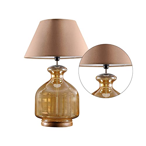 Image of Waldorf Wood and Metal Table Lamp with Black Cotton Shade | Modern Designer Bedside & Living Room Decorative Table Light (Bulb Included)