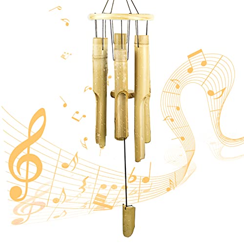 RDUTUOK Bambus-Windspiel, Gedenk-Geschenke, Holz-Windspiel, groß, für drinnen und draußen, 6 handgeschnitzte Bambus-Röhren,Windspiel ideal für Heimdekoration, Geschenke zum Aufhängen,,Länge 81 cm Cover