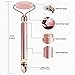 Electric Jade Roller Vibrating Facial Roller & Massager, Rose Quartz Face Massager Face Roller,Cheeks Slimmer,2 in 1 Beauty Bar Facial Skin Care Tools, Face Lift, Anti-Aging, Skin Tightening