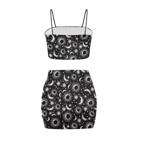Image of 2025 Sexy Spaghetti Strap Crop Tops and Bodycon Skirt Casual 2 Piece Set S-4XL