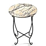 patio side table versatile 14 round side table for balcony yard porch bedside rocking chair and pool chair weather resistant metal accent table for indoor outdoor use easy assembly