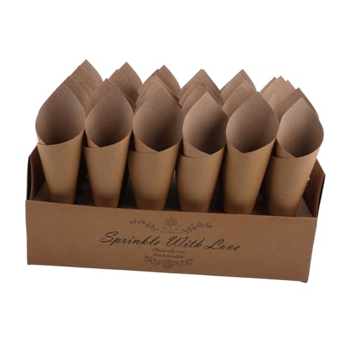 LALAFINA Paper Cone Cups Wedding Confetti Paper Cones Box Confetti Cone Holder Tray Party Decorative Set