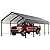 JY QAQA 12 x 20 ft Metal Carport Kits with Galvanized Steel Roof, Heavy Duty Metal Carport Canopy, Outdoor Car Tent Metal Garage Shelter for Car, SUV, Truck and Boats