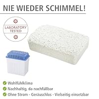 WENKO Nachfüllpack für Feuchtigkeitskiller 2kg, Granulatblock für Raumentfeuchter, fasst bis zu 2,8 l Feuchtigkeit, laborgeprüft, reduziert Schimmel & Gerüche, Weiß – Ansicht 2