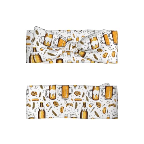 Beer Bubbly Wheat Print Baby Girl Bows Headbands Baby Girls Newborn Headbands Infant Toddlers 0-6 Months2