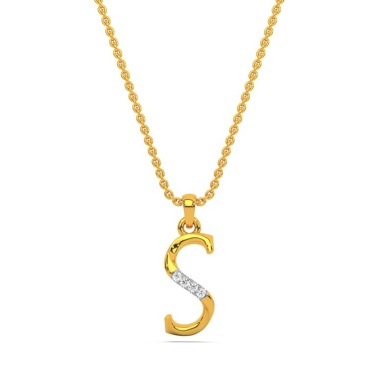 Alphabet Diamond & Gold Pendant for Women.