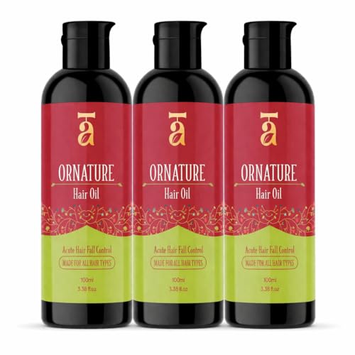 Image of Ornature Herbal Hair Oil Combo Natural Ayurvedic Oil Growt Fall Control & Scalp Nourishment Enriched with Herbal Ingredients Stronger Healthier & Shinier Hair Suitable All Types Men & Women (Pack of 3)