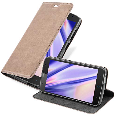 Cadorabo Funda Libro para ZTE Blade L5 Plus en MARRÓN CAFÉ - Cubierta Proteccíon con Cierre Magnético, Tarjetero y Función de Suporte - Etui Case Cover Carcasa