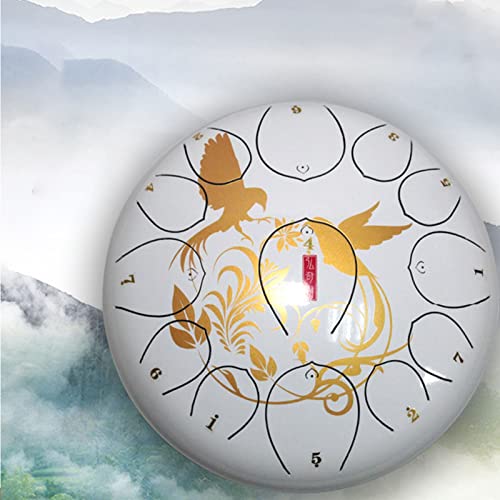 Steel Tongue Drum de 12 pulgadas con 13 notas, tambor portátil para chakras y meditación, incluye mochila, libro de música, baquetas, escalas y anillos para los dedos, ideal para acampar, meditación o yoga (Color: D) miniatura 3