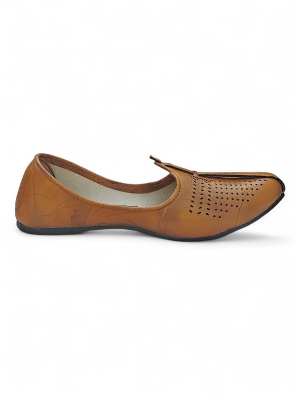 Image of Arrow Men's Ethnic Mojari Premium Handmade Traditional Footwear Laser Cuts