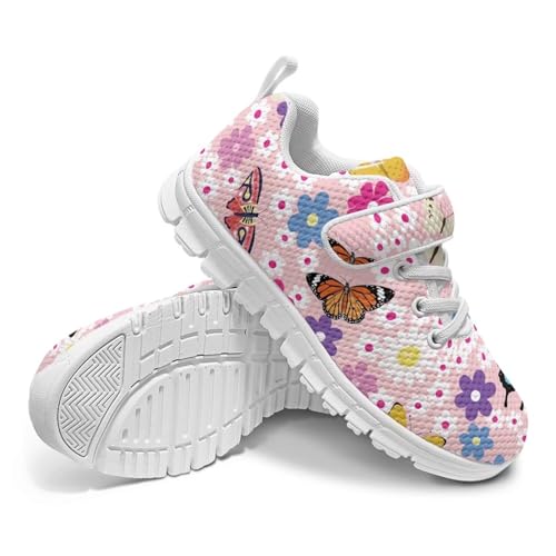 Athletic Sneaker for Boys,Girls Non-Slip Mesh Sneakers with White Sole,Children's Single Buckle Sneakers as Gifts