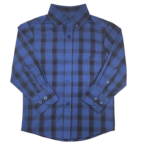 Image of Gioberti Boys Long Sleeve Button Down Plaid Checked Shirt