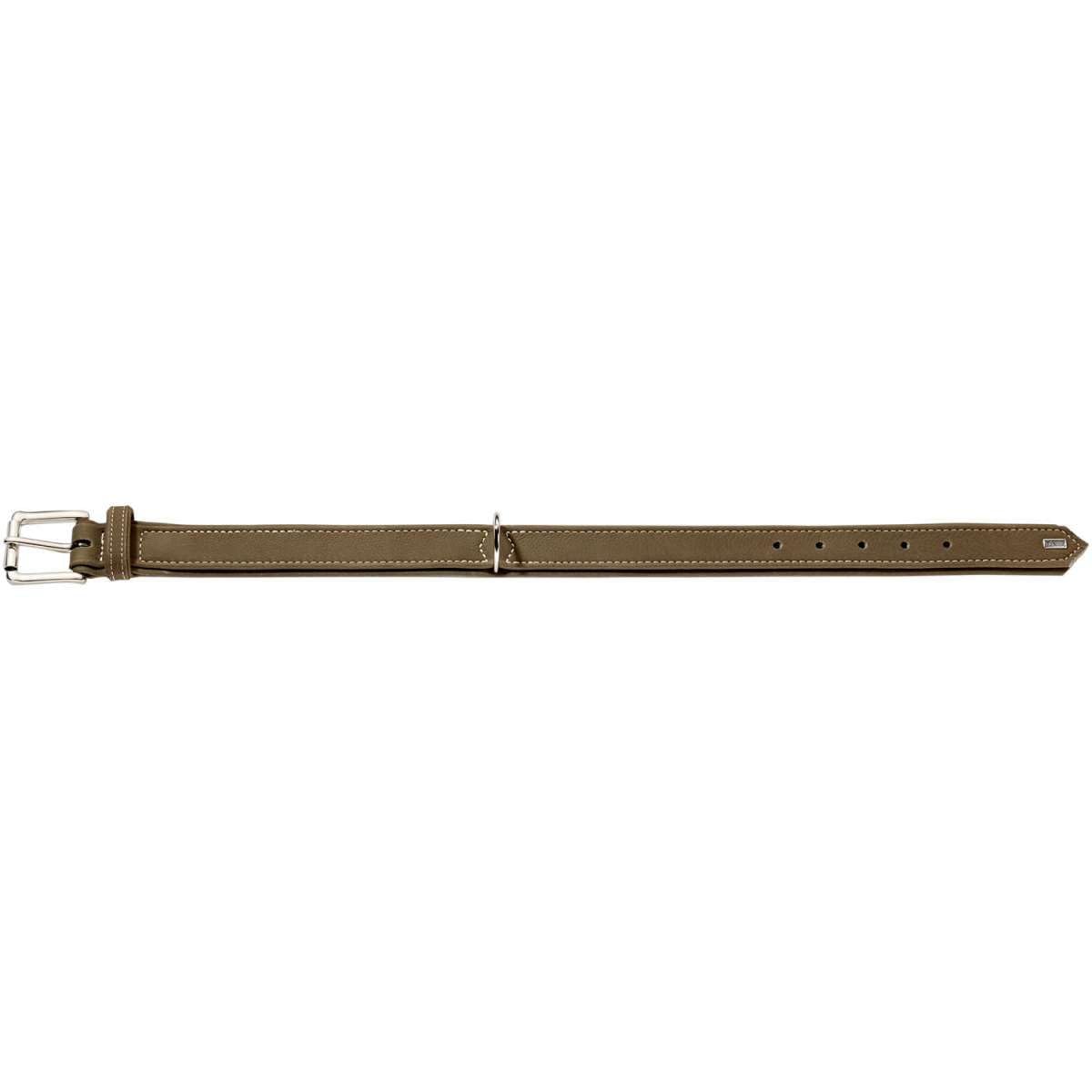 HUNTER HUNTING Hundehalsband, Leder, Nubuk, robust, weich, 50 (S-M), oliv