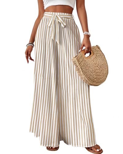 Image of Bsubseach Women Wide Leg Pants Floral Flowy Palazzo Pants
