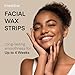 Wax Strips for Face Hair Removal - Facial Waxing Strip for Women - Ready to Use At Home & Travel - Upper Lip Eyebrow Chin Hair Remover, 40ct with 6 Wipes
