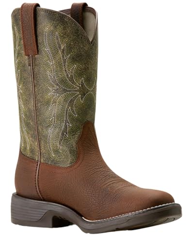 Ariat Mens Ridgeback Embroidered Square Toe Pull On Casual Boots Mid Calf - Brown - Main Image