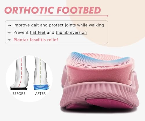 Image of KuaiLu Womens Orthopedic Walking Sandals with Arch Support Recovery Cushion