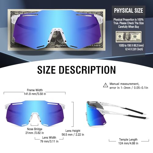 DUCO Polarized Sports Sunglasses for Men and Women UV400 Lightweight Durable for Cycling Baseball Fishing Running DC00453