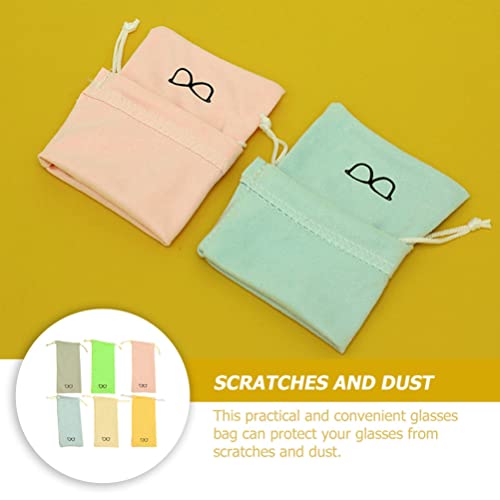 Beaupretty Bolsa de óculos de sol de microfibra, 6 peças, estojo de óculos de sol, estojo com cordão