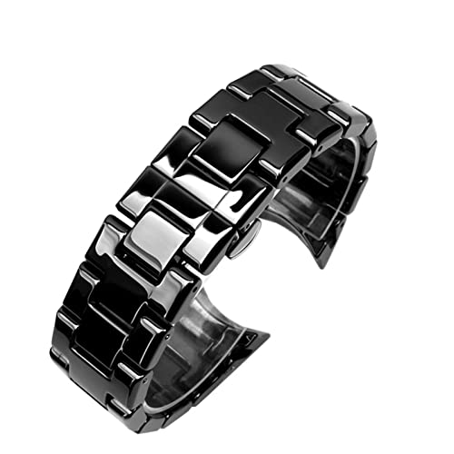 WEBOL Bracelet en céramique pour montre Armani AR1451 AR1452 AR1400 AR1410 avec fermoir papillon...