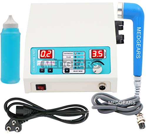 MEDGEARS Corded Electric Physiotherapy Machine 5 LED Ultrasound Physiotherapy Machine Ultrasound Massager for Pain Relief, Off-white