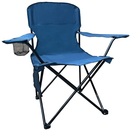 Beach-Camp-Cup-Holder-Storage-Pocket-Waterproof-Bag-Outdoor-Arm-Chair-Supports-225LBS-Cyan