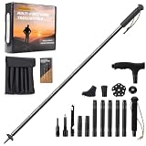 52' Multipurpose Walking Hiking Stick, Heavy-Duty Adjustable Aluminum Hiking Stick for Camping...