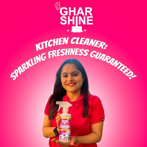 Image of GharShine Kitchen Cleaner Spray 500ML With Lemongrass Fragrance | Removes Tough Oils & Grease Stains | Best Home & Chimney Cleaner Spray | Suitable For Countertops, Stoves, Cabinets & Fans | PK Of 1