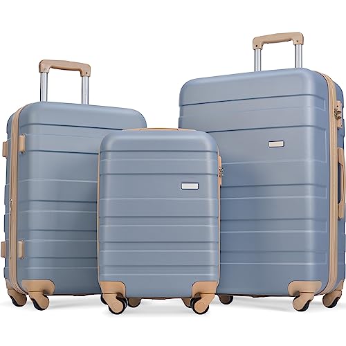 3pcs Lightweight Expandable ABS Hardshell Luggage Sets with TSA Lock - New Model Spinner Wheels Suitcase - Clearance Hardside Suitcase Sets