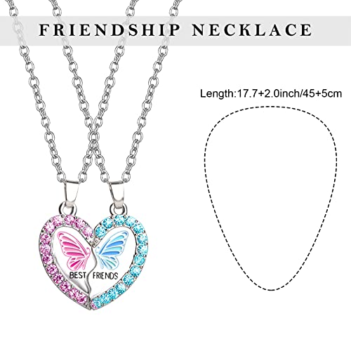 MJartoria BFF Necklace for 2, Best Friend Necklaces Cute Design Valentines Day Gifts Matching Heart Pendant Friendship Necklaces4