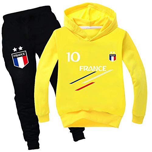 Survêtement de football France enfant thermique avec sweat à capuche pour le sport de mi-saison