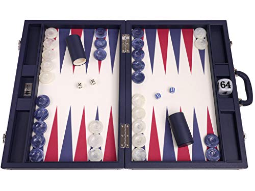 Set Tournoi Backgammon 21" - Coffret Bleu haut de gamme