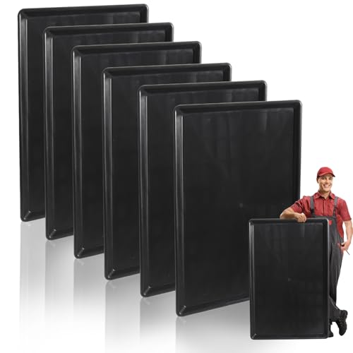 pexulys 6 Pack Extra Large Oil Drip Pan, 35.4 x 24 x 1.6 in Oil Change Drain Pan, Plastic Oil Drip Tray for Under Car, Oil Catch Pan Tray for Garage, Fridges, Washing Machines, Cat Litter Box Bottom