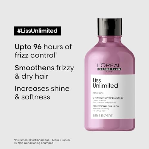 L'Oréal Professionnel Liss Unlimited Professional Shampoo For Unruly Hair, 300ML | Intensive Smoothing Shampoo - Image 4