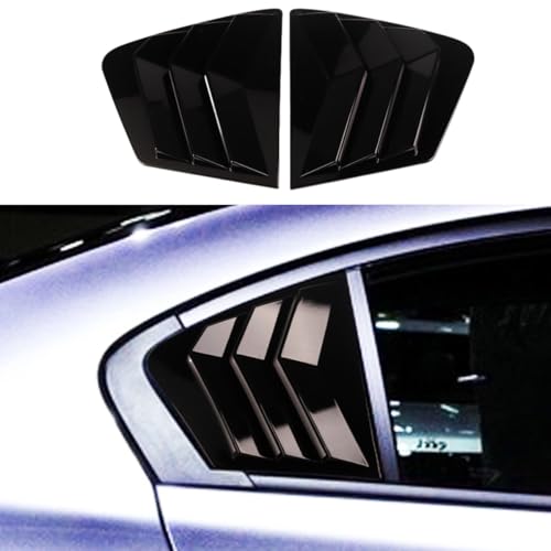 SAUWU 2-pcs for Honda Civic 9th Sedan 2012 2013 2014 2015 Accessories Sporty Car Auto Exterior Shutters Decoration Rear Side Window Louvers Air Vent Scoop Shades Cover Trim Blinds,Glossy Black