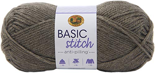 Image of Lion Brand Yarn Basic Stitch Anti-Pilling Yarn for Crocheting, Knitting, and Crafts, Taupe Heather, 1 Pack