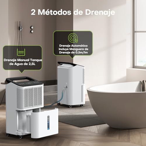 CONOPUPlus 16L/día Deshumidificador, Deshumidificador Silencioso, Control Central Inteligente, Modo AUTO, Indicador de Humedad, 24H Timer, Deshumificadores de Humedad,Más Potente,Más Eficiente - imagen 6
