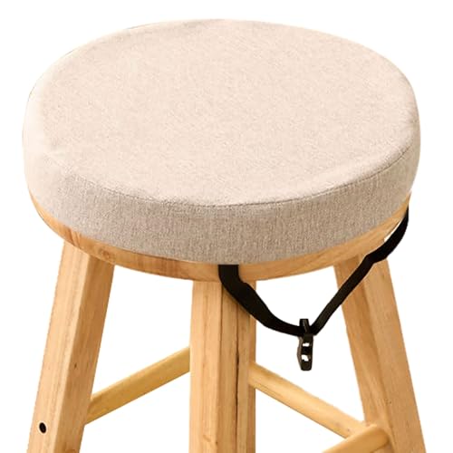 Hoowarm Coussin de Tabouret Bar Rond 28-50cm | Galette de Chaise avec Attache Antidérapant| Amovible Cuisine Coussin de Siège | pour Jardin, École, Bistro,...