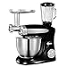 Impastatrice Planetaria, Robot Da Cucina 6.5L 1300W, Impastatrice Professionale Multifunzione Con 6 Velocit Con Ciotola Inox Frusta Gancio Per Impastare,Nero