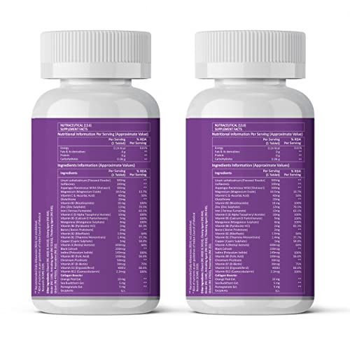 Image of Fixup health Hair Skin Nails Supplement | Biotin Tablets for Hair Growth with Glutathione, Vitamin B12 | Hair Vitamins for Men & Women | Healthy Hair, Skin & Nails | 60 Tablets (Pack of 2)
